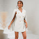 Women Double Breasted Cape Dress with Belt