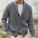 Herre cardigan med sjalskrave, knapper, ribstruktur og lommer
