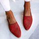 Slingback Flats til Dame med Flettet Overdel og Spids Tå