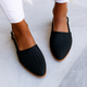 Slingback Flats til Dame med Flettet Overdel og Spids Tå