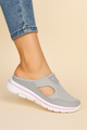 Dame slip-on sko med åben side, rund tå og grov sål