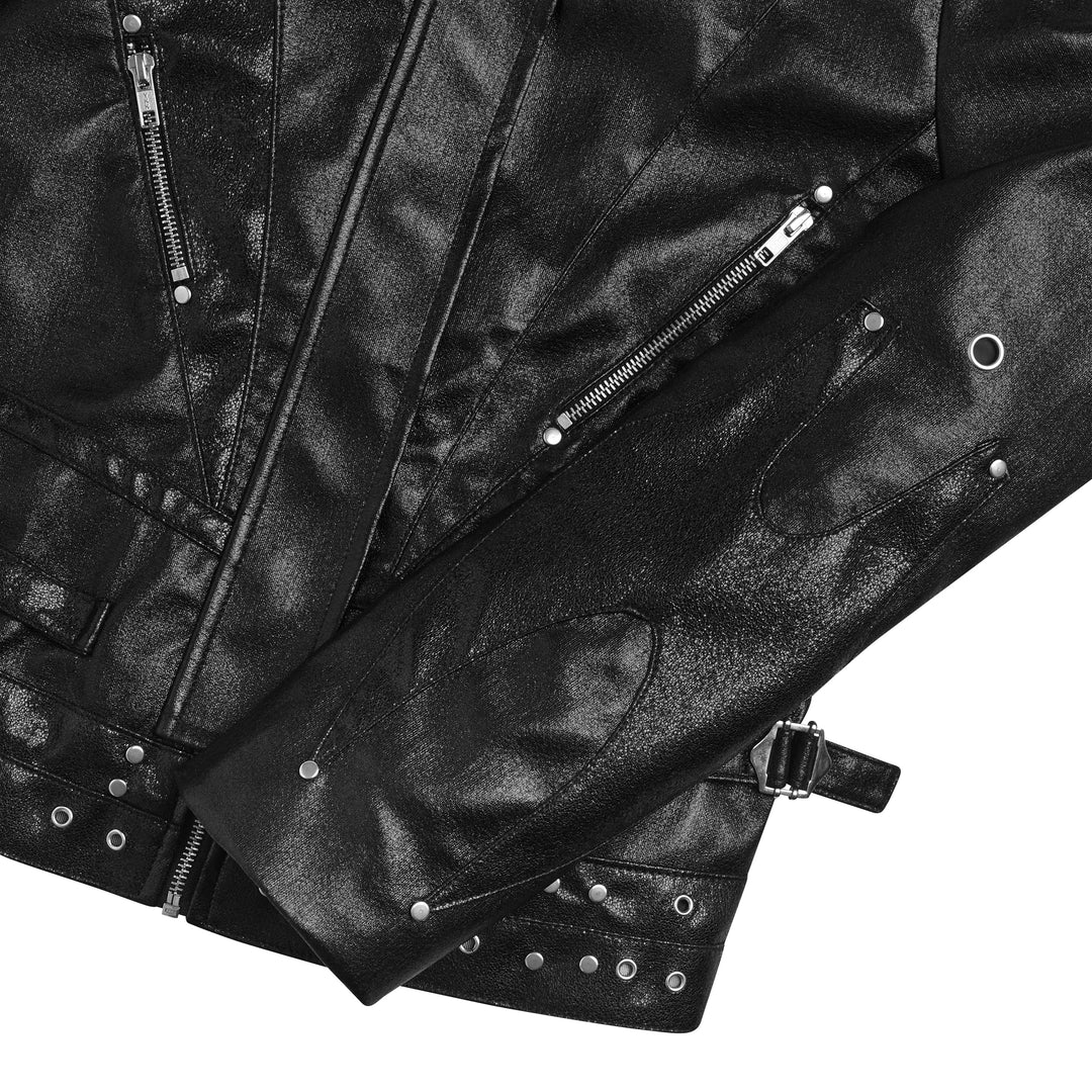 Herren Jacke mit Kapuze, flauschiger Kante und schwarzem Finish