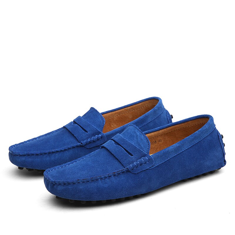 Herreloafers med mokkasinsnit og pennyrem