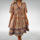 Women Summer Boho Paisley Mini Dress