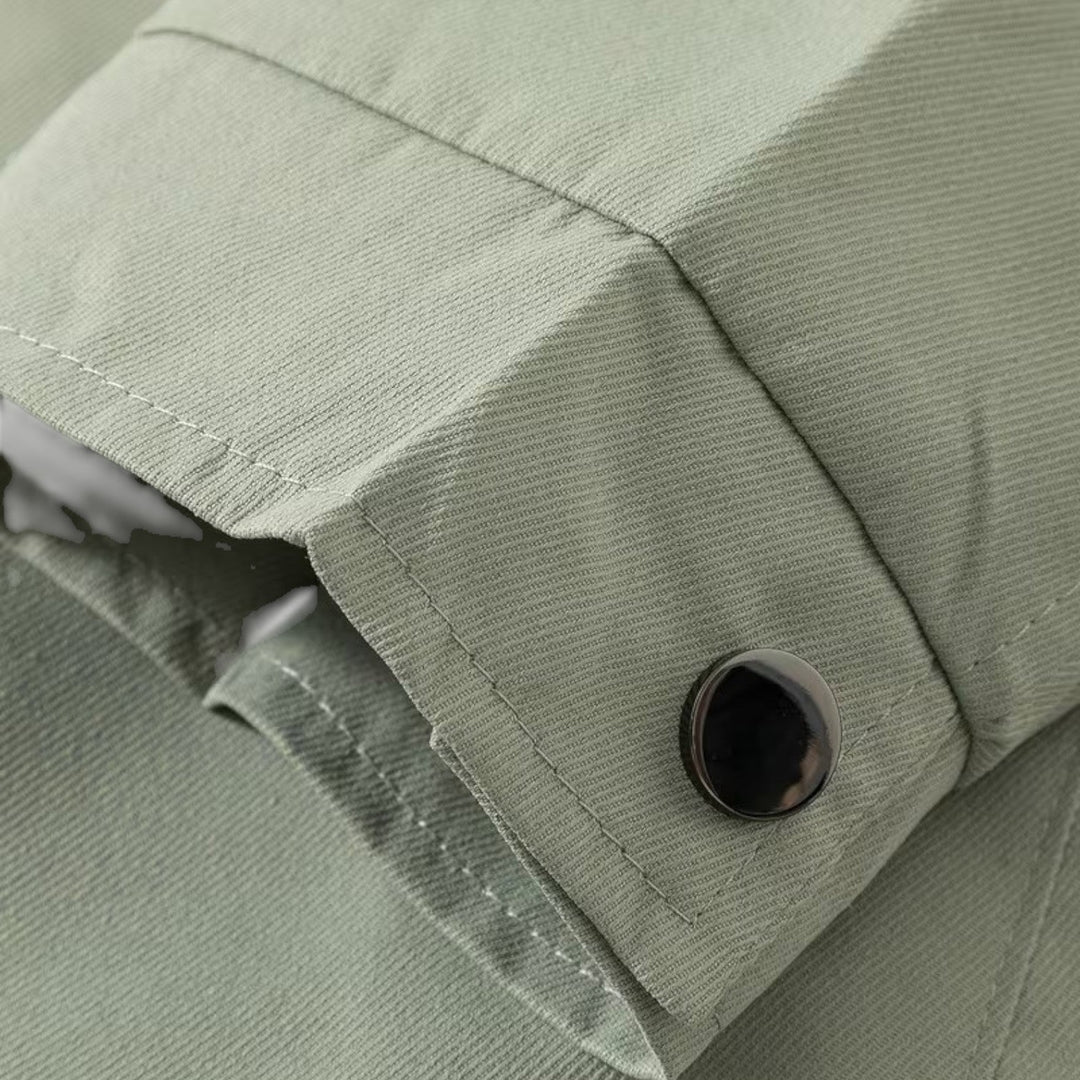 Herrejakke med skjortekrave, lynlåslukning og lange ærmer