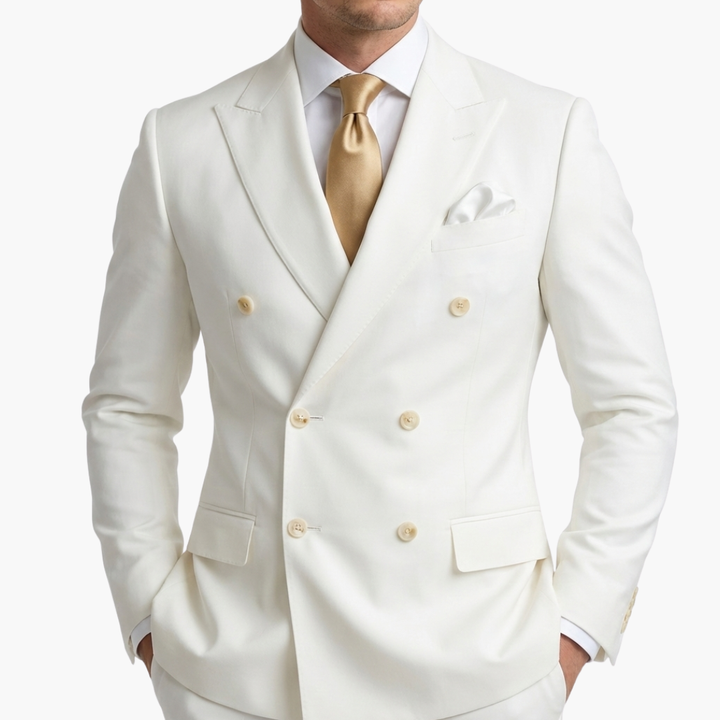 Brandon | Men's Double Breasted Suit Set with Notched Lapel and Trouser