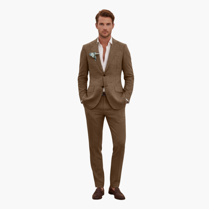 Eric | Men's Linen Two Piece Suit Set with Button Blazer and Pants
