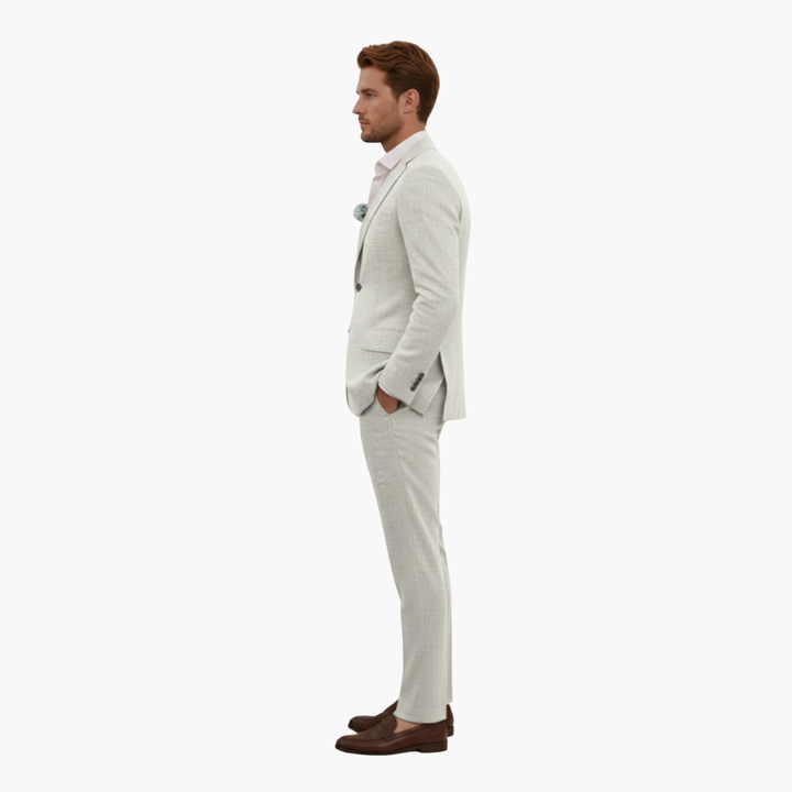 Eric | Men's Linen Two Piece Suit Set with Button Blazer and Pants