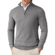 Herren Strickpullover mit halbem Reißverschluss und hohem Kragen
