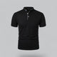 Herre poloshirt med kinesisk krave, korte ærmer og knaplukning