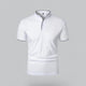Herre poloshirt med kinesisk krave, korte ærmer og knaplukning