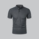 Herre poloshirt med kinesisk krave, korte ærmer og knaplukning