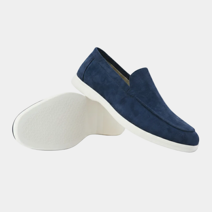 Herre loafers med mokkasinsøm og kontrastsål
