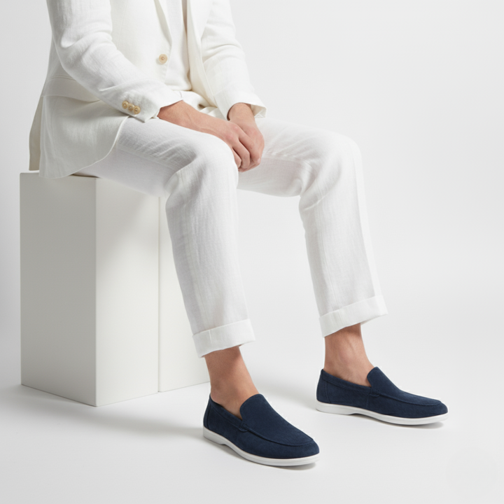 Herre loafers med mokkasinsøm og kontrastsål