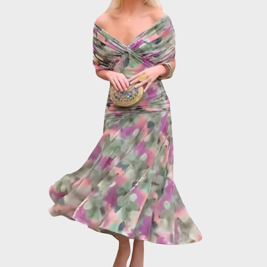 Womens Off Shoulder Elegant Evening Dress