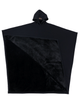 Rummelig hætteponcho med stor foret frontlomme