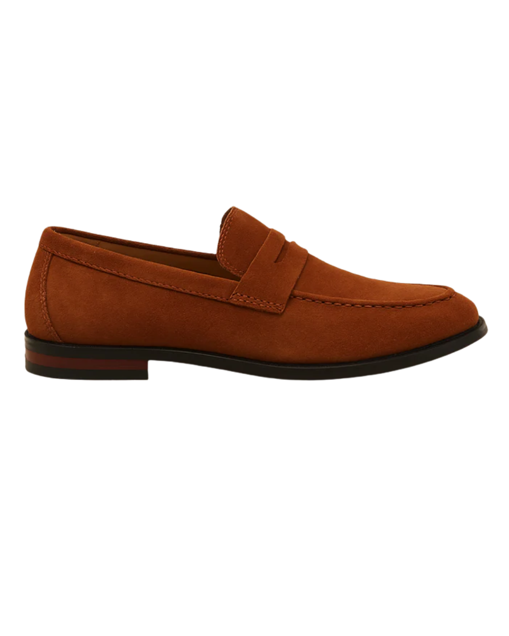 Herre loafers med pennyrem, afrundet tå og lav hæl