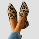 Womens Leopard Print Loafer Flats Shorts
