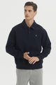 Herre sweatshirt med polokrave, lange ærmer og knapper