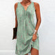 Women Printed V Neck Sleeveless Mini Dress