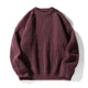Ribstrikket sweater med rund hals, lange ærmer og ribkanter