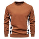 Herre sweatshirt med rund hals, lange ærmer og kontrastpaneler langs siderne