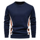 Herre sweatshirt med rund hals, lange ærmer og kontrastpaneler langs siderne