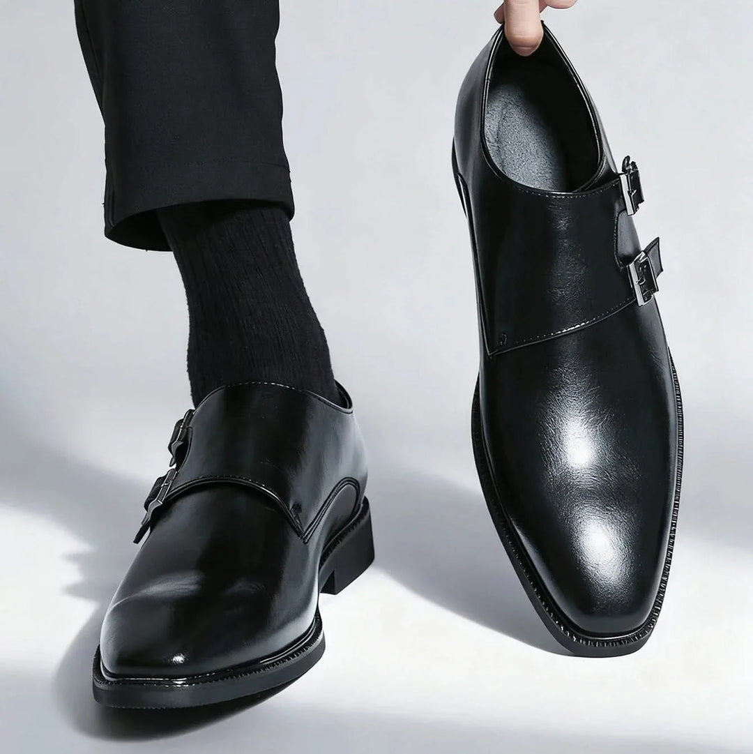 Herre monk loafers med dobbelt spænde og lav hæl