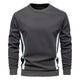 Herre sweatshirt med rund hals, lange ærmer og kontrastpaneler langs siderne