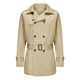 Beige trenchcoat til herre med bælte, knapper og lange ærmer