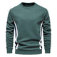 Herre sweatshirt med rund hals, lange ærmer og kontrastpaneler langs siderne
