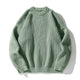 Ribstrikket sweater med rund hals, lange ærmer og ribkanter