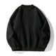 Ribstrikket sweater med rund hals, lange ærmer og ribkanter