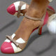 Women Classic Bow Strap Mid Heel Pumps