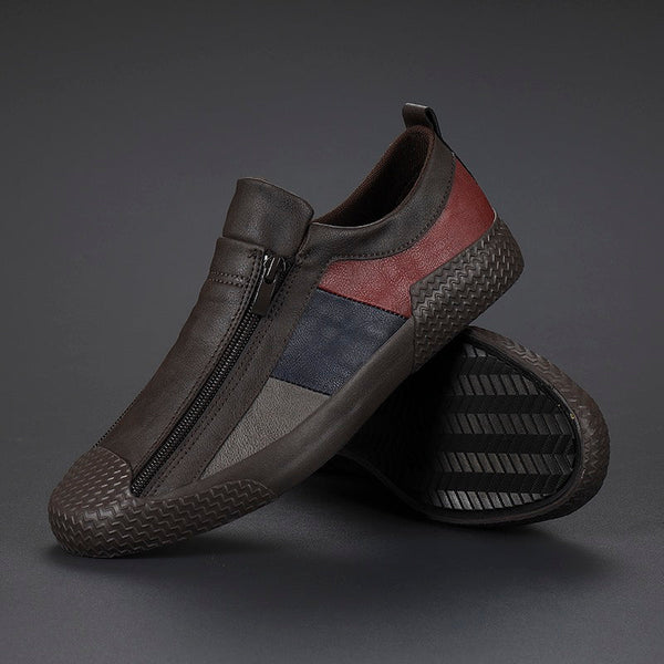 Unisex sneakers med sidelukning, rund tå og kontrasterende paneldesign