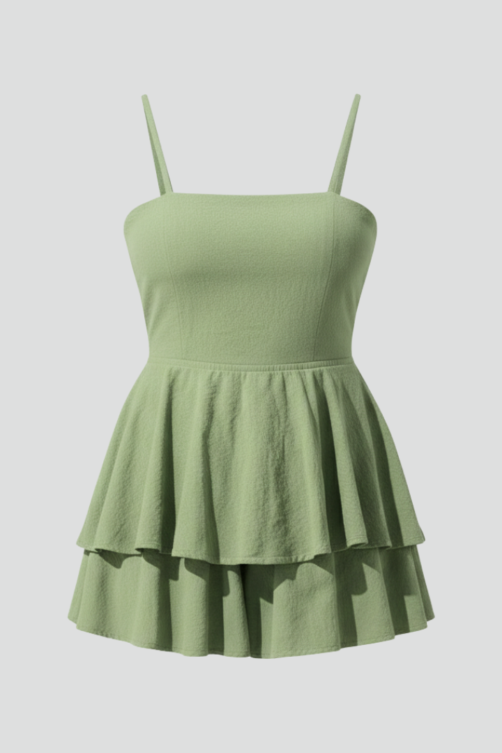 Women's Spaghetti Strap Flared Skirt Mini Dress