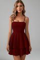 Women's Spaghetti Strap Flared Skirt Mini Dress