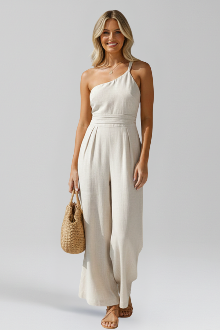Women's One-Shoulder Wide-Leg Jumpsuit