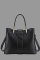 Women's Structured Shoulder Bag with Handles and Strap