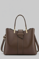 Women's Structured Shoulder Bag with Handles and Strap