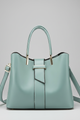 Women's Structured Shoulder Bag with Handles and Strap