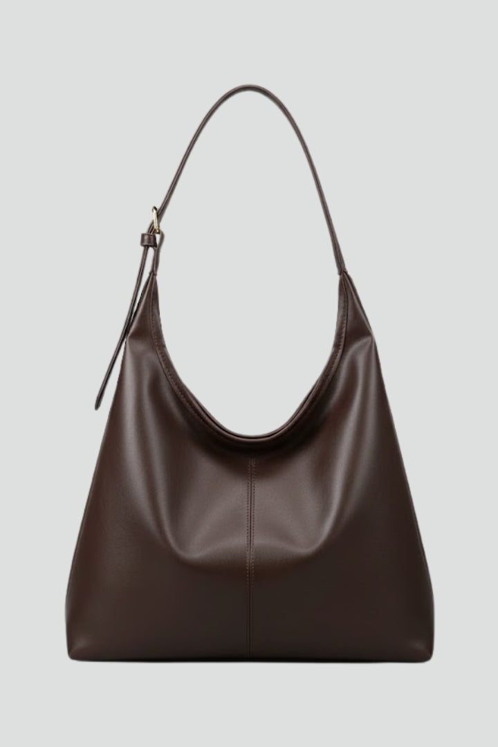 Rummelig dame shopper med lange skulderstropper og glat design