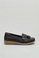 Dame loafers med kvast, moccasin-snit og lav kontrastfarvet sål