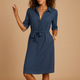 Women's Spring Belted Shirt Dress
