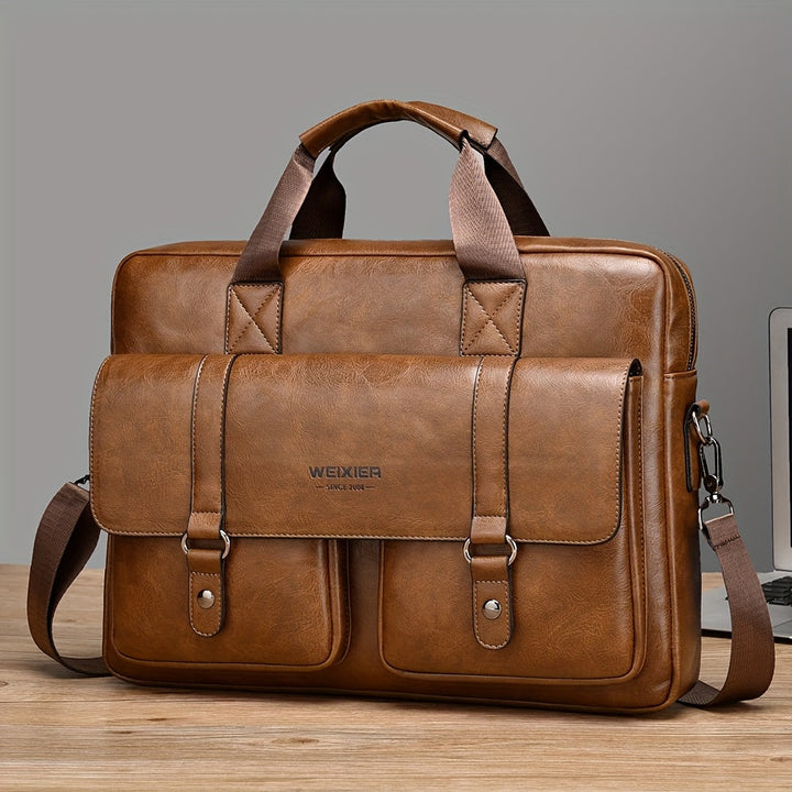 Men's Vintage Business Briefcase – Leather Laptop Bag for the Office – view 2