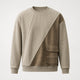 Langærmet sweatshirt med geometriske felter, rund hals og påsyede lommer
