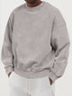 Herre sweatshirt med rund hals, lange ærmer og ribkanter