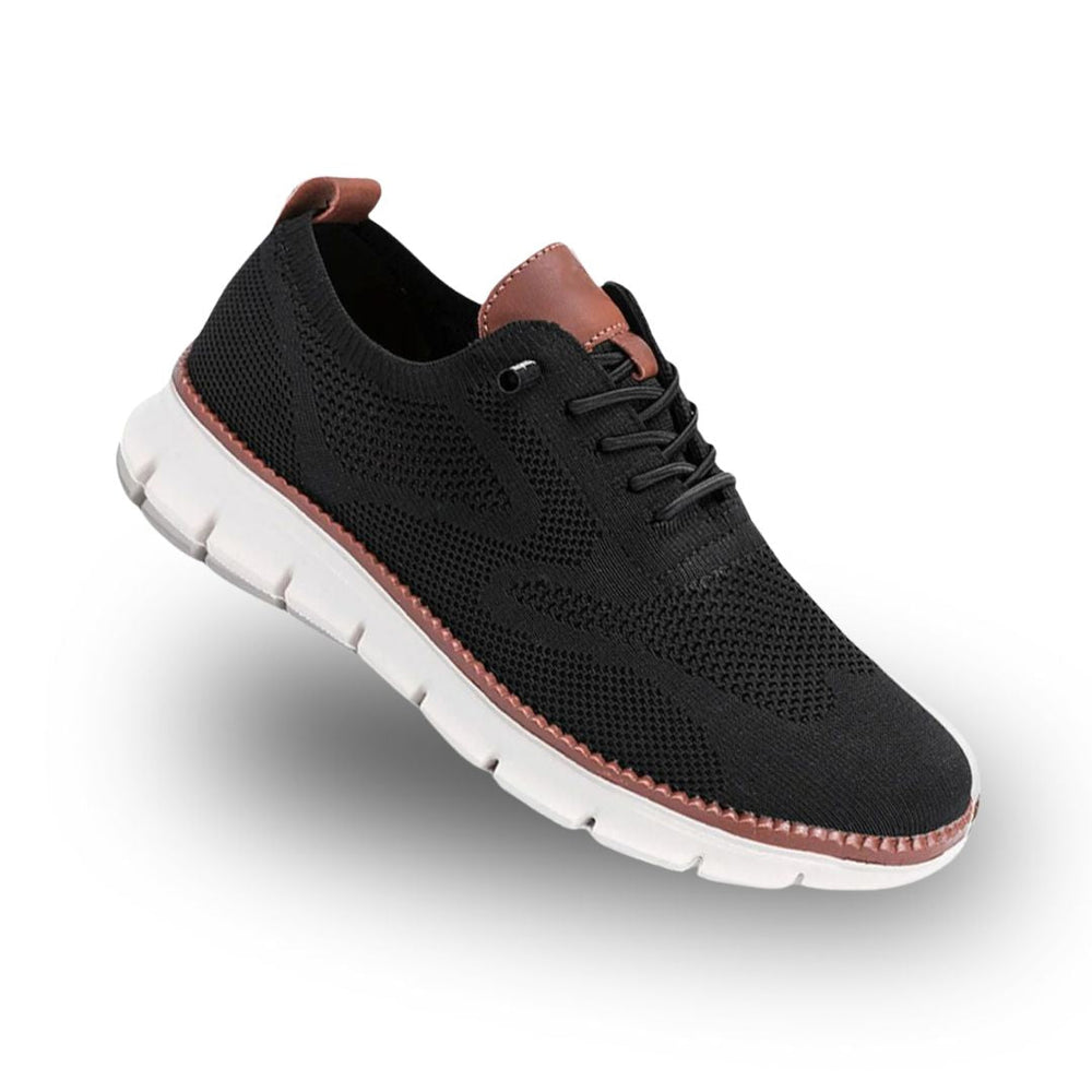 Herre strikket sneaker med snørebånd og kontrastfarvet hælkappe