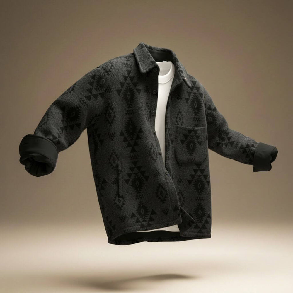 Herren Jacke mit geometrischem Muster und klassischem Kragen