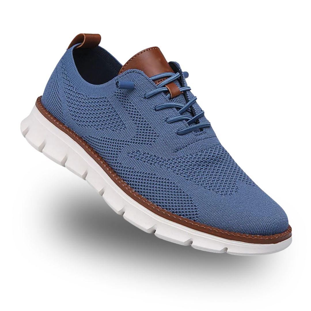 Herre strikket sneaker med snørebånd og kontrastfarvet hælkappe